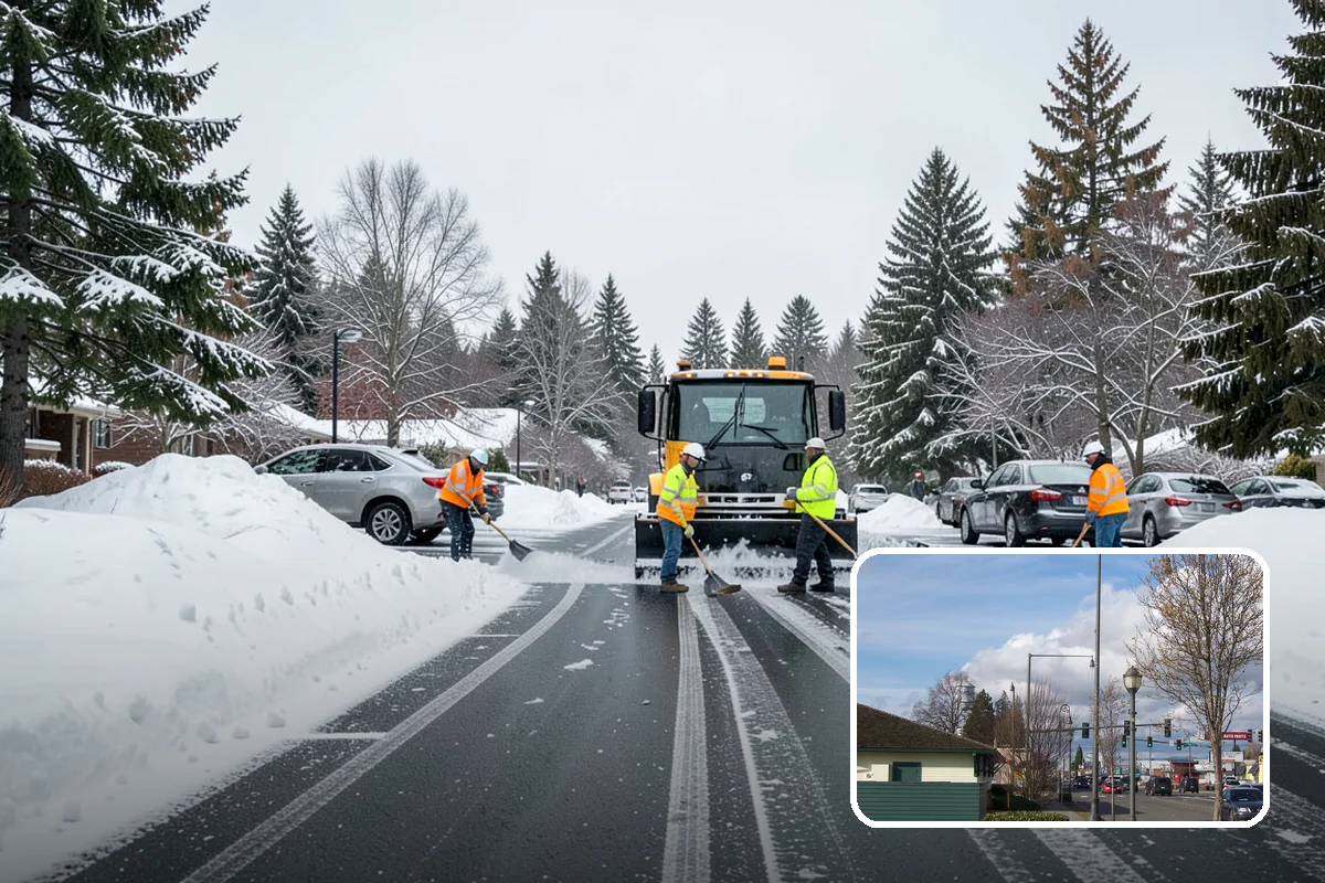 Office Parking Lot Snow Removal in Marysville, Snohomish County, WA - Early-morning clearing timed to beat the commute