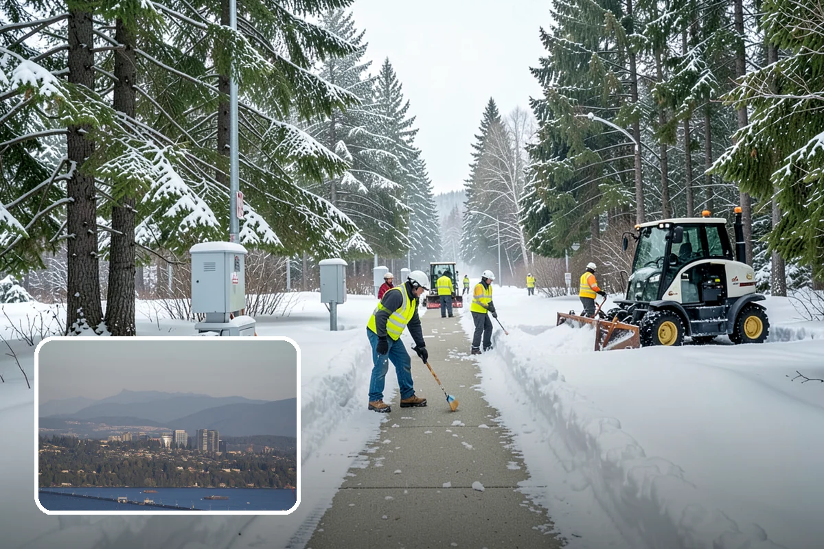 Office Parking Lot Snow Removal in Medina, King County, WA - Early-morning clearing timed to beat the commute