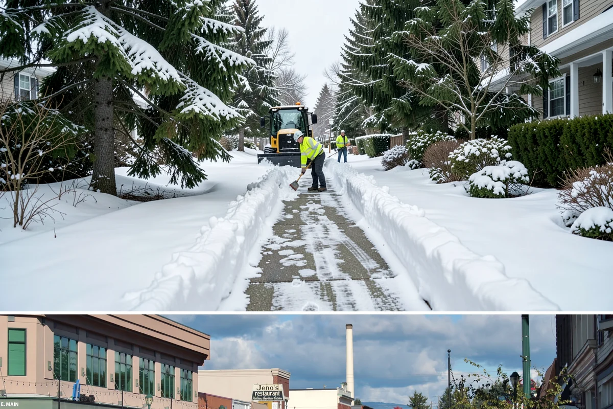 Office Parking Lot Snow Removal in Monroe, Snohomish County, WA - Office lots need the most attention during December and January cold snaps when overnight temperatures dip below freezing after...