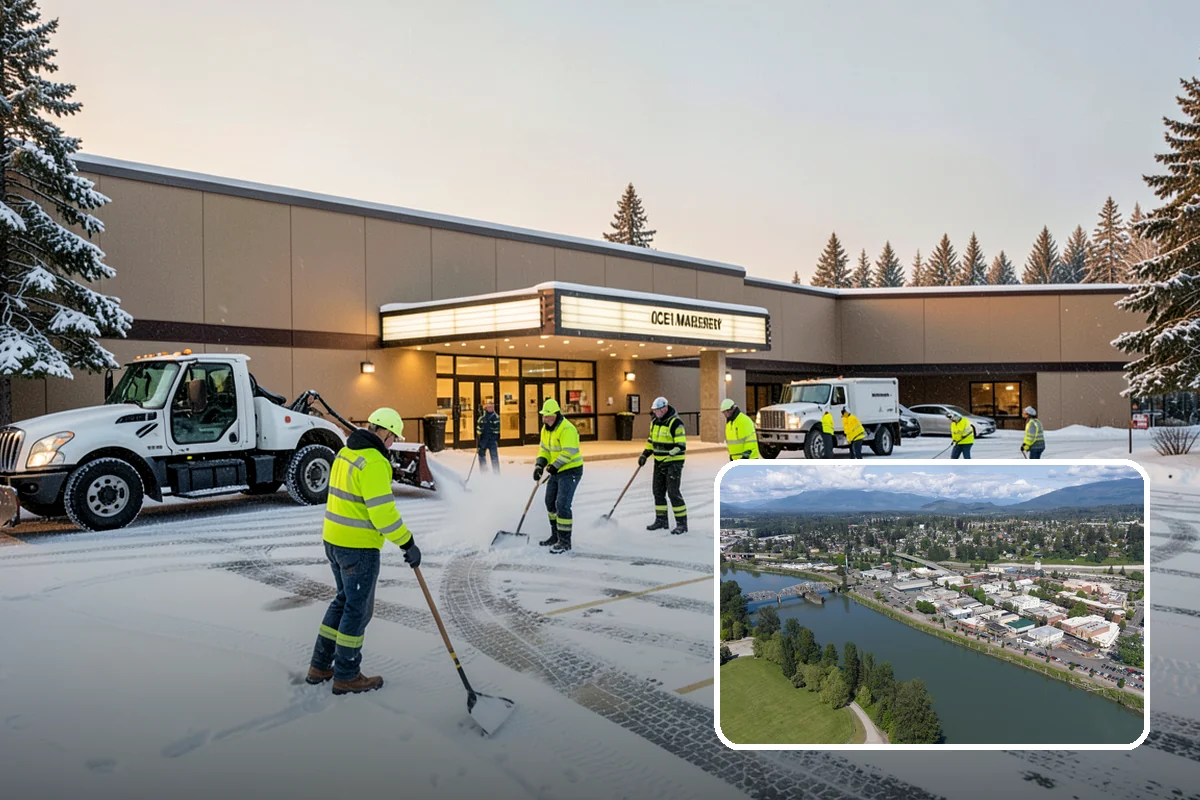 Office Parking Lot Snow Removal in Mount Vernon, Skagit County, WA - Early-morning clearing timed to beat the commute
