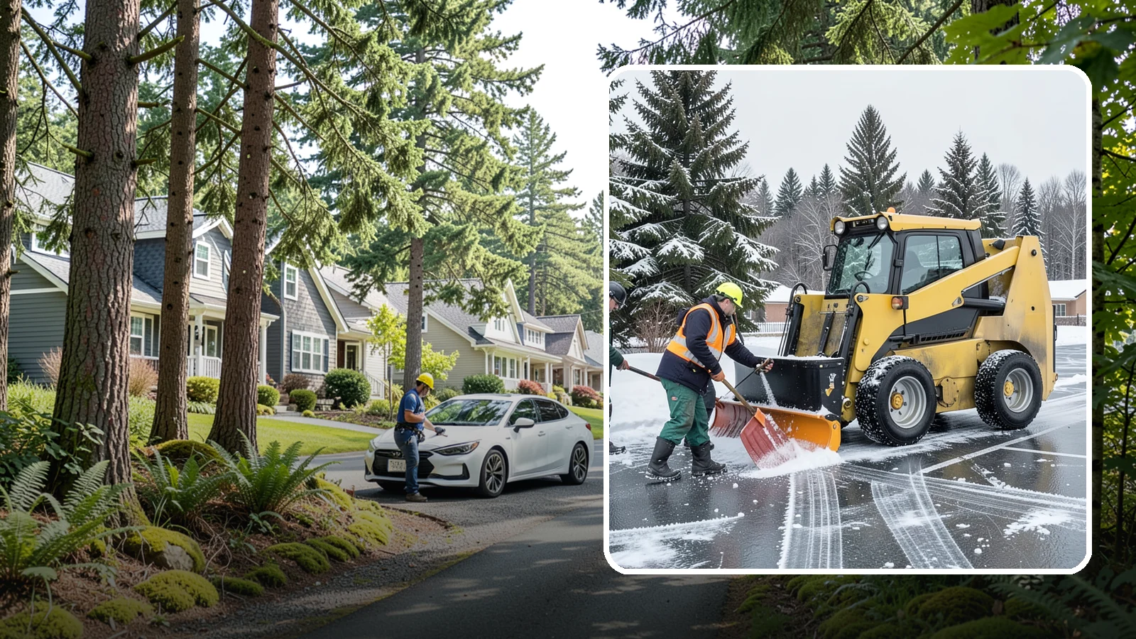 Office Parking Lot Snow Removal in Normandy Park, King County, WA - Keep your office lot open and safe for arriving employees and clients when a rare Western Washington snowfall or ice event hits.