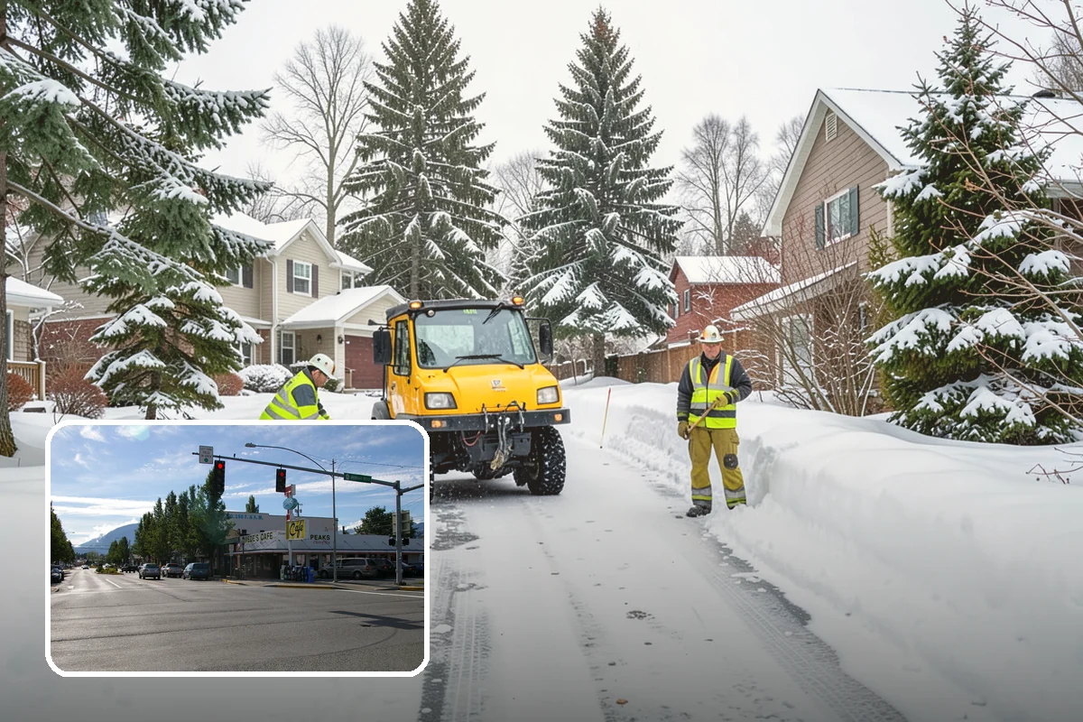 Office Parking Lot Snow Removal in North Bend, King County, WA - Early-morning clearing timed to beat the commute