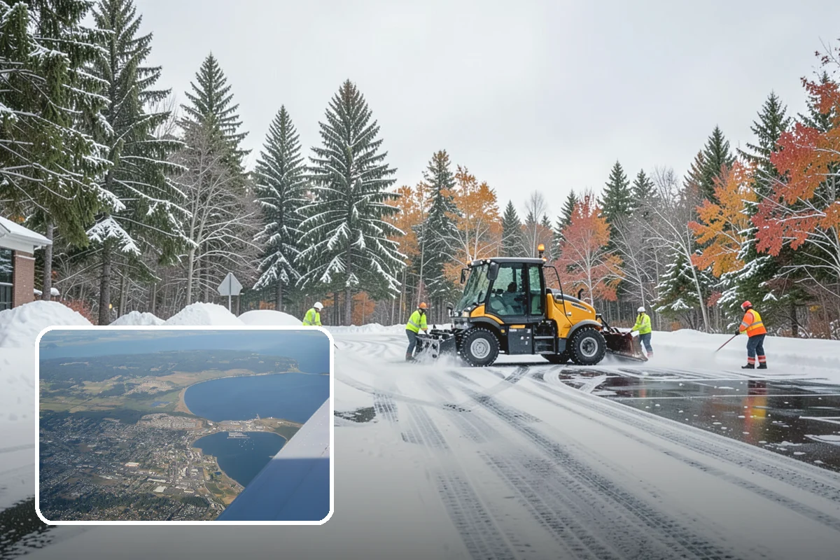 Office Parking Lot Snow Removal in Oak Harbor, Island County, WA - Early-morning clearing timed to beat the commute