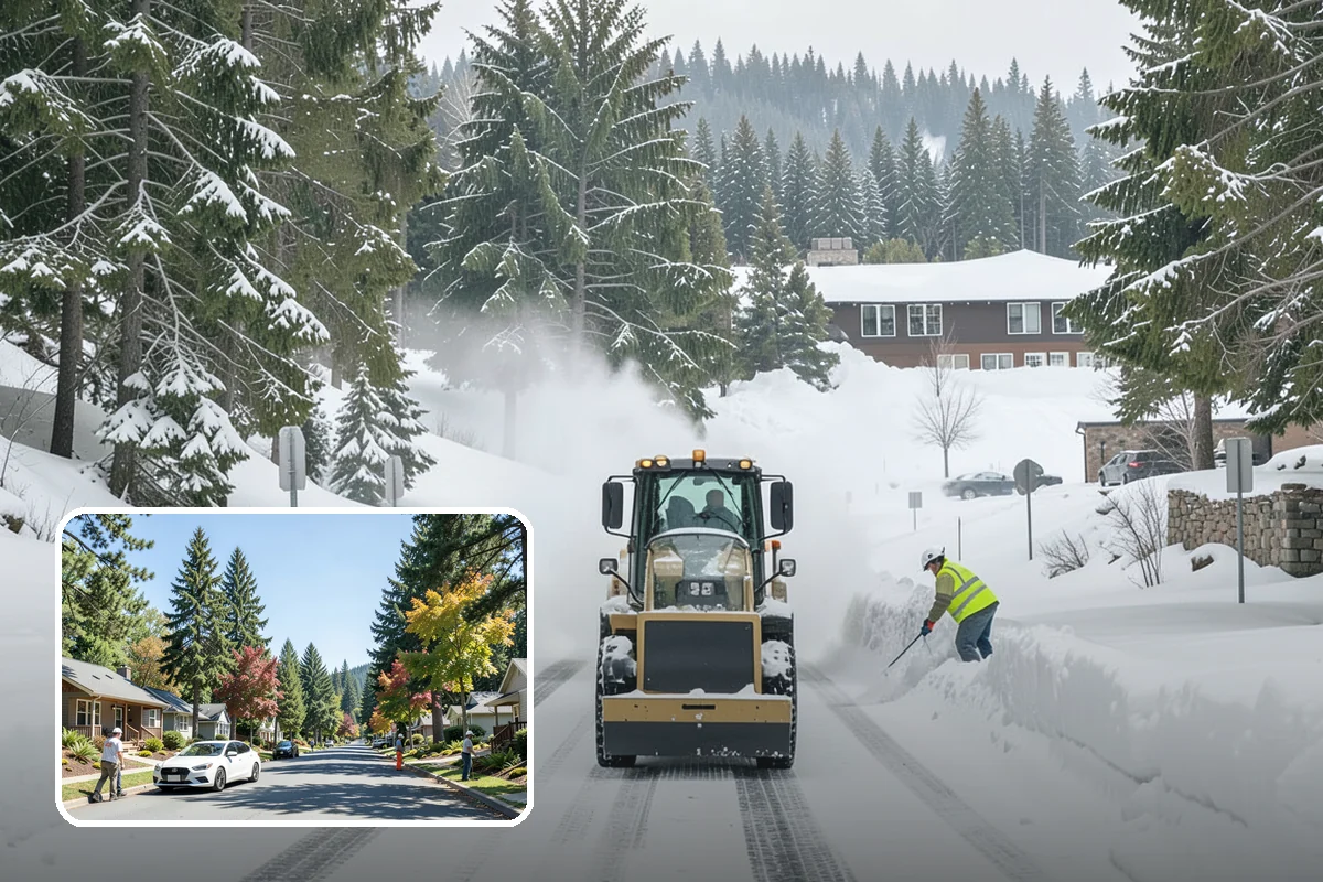 Office Parking Lot Snow Removal in Orting, Pierce County, WA - Early-morning clearing timed to beat the commute