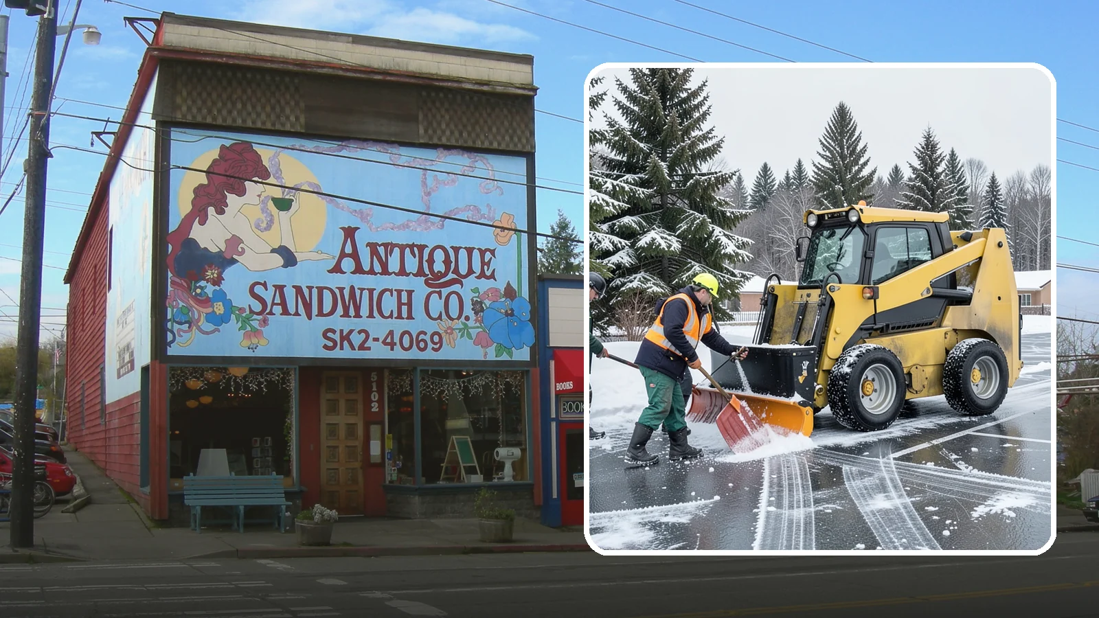 Office Parking Lot Snow Removal in Ruston, Pierce County, WA - Keep your office lot open and safe for arriving employees and clients when a rare Western Washington snowfall or ice event hits.