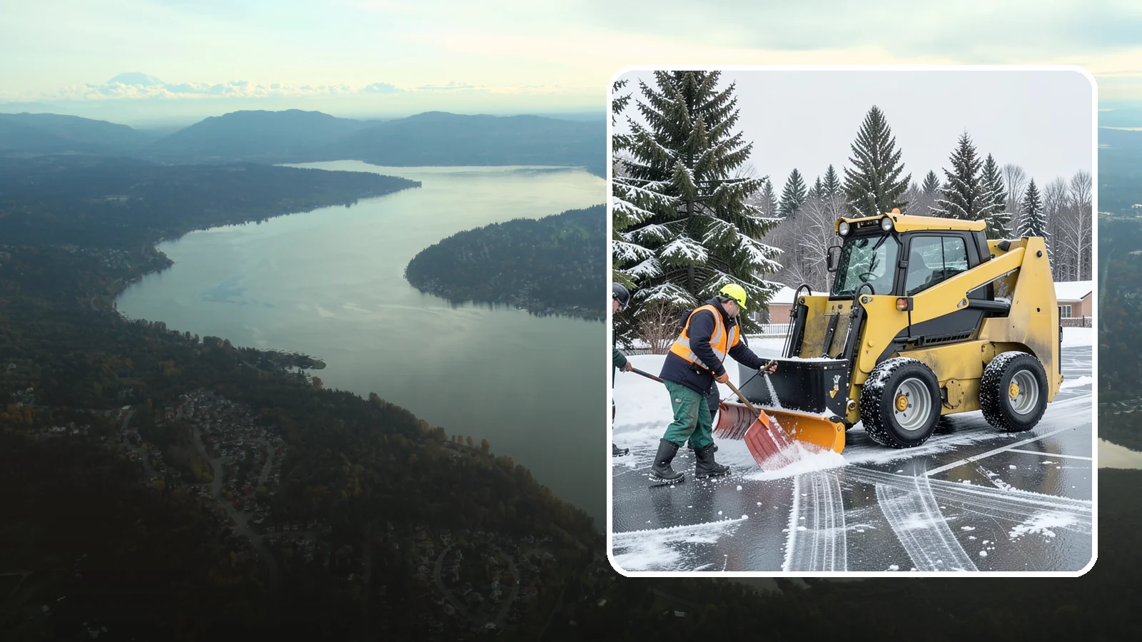 Office Parking Lot Snow Removal in Sammamish, King County, WA - Keep your office lot open and safe for arriving employees and clients when a rare Western Washington snowfall or ice event hits.