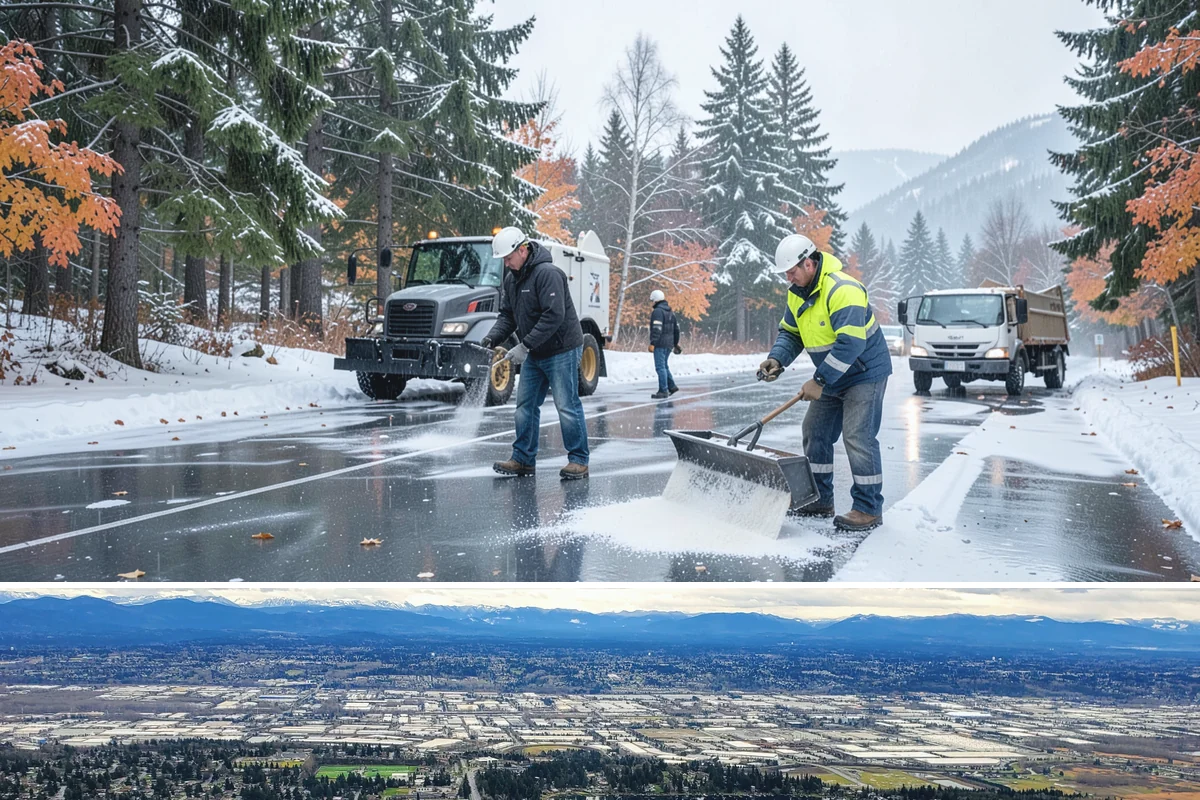 Office Parking Lot Snow Removal in SeaTac, King County, WA - Office lots need the most attention during December and January cold snaps when overnight temperatures dip below freezing after...