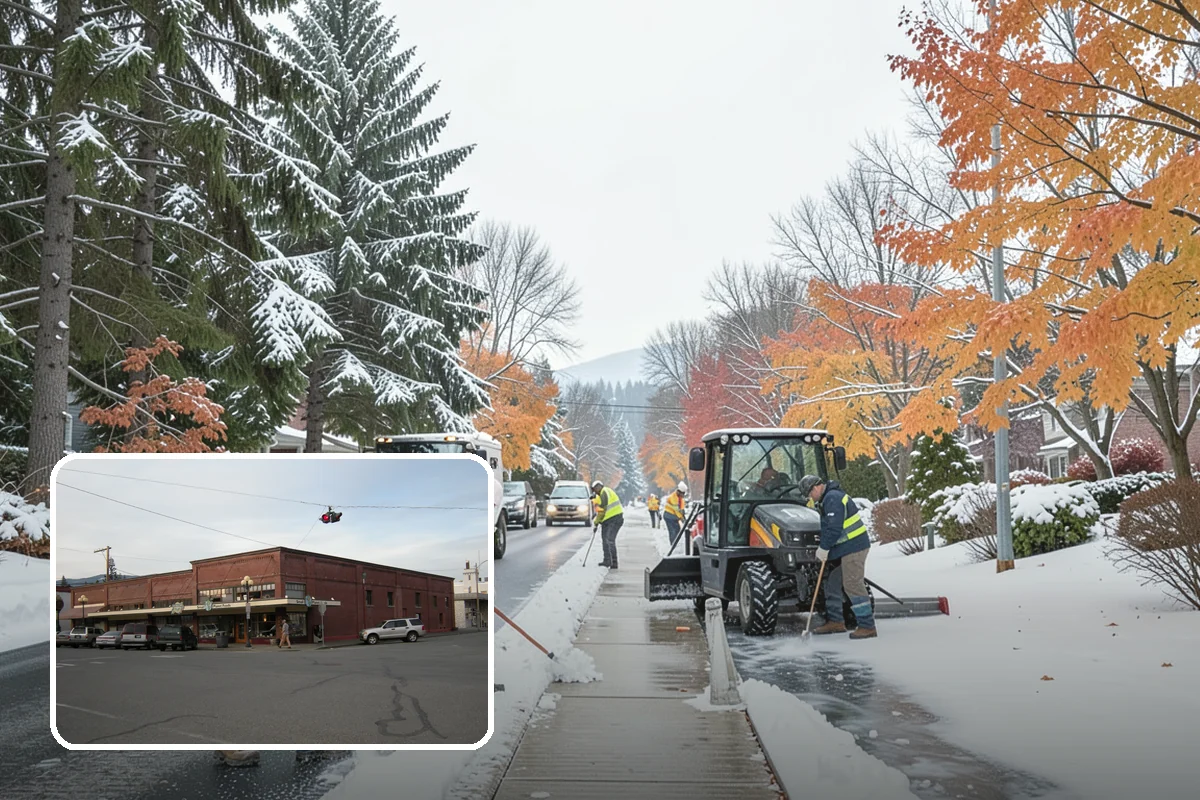 Office Parking Lot Snow Removal in Sedro-Woolley, Skagit County, WA - Early-morning clearing timed to beat the commute
