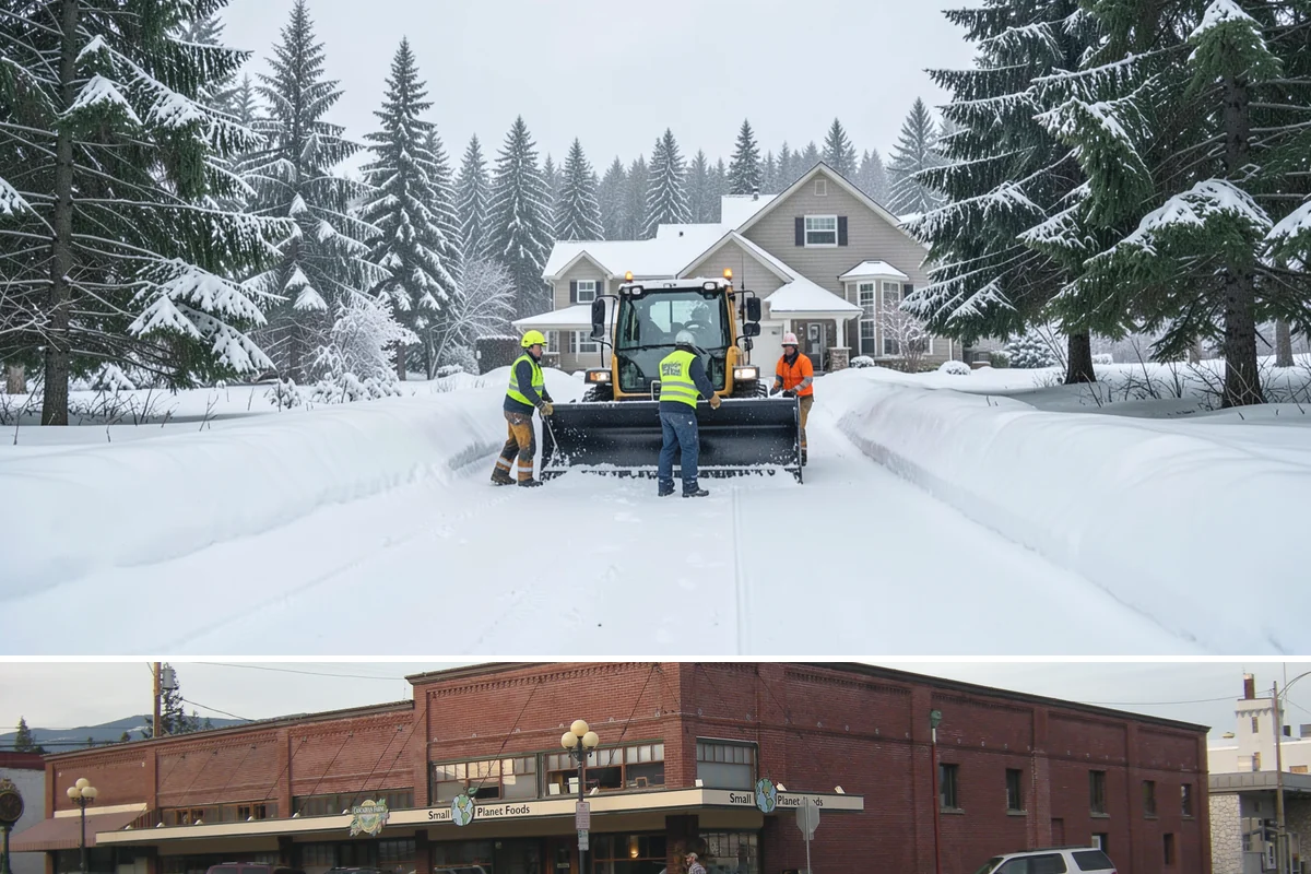 Office Parking Lot Snow Removal in Sedro-Woolley, Skagit County, WA - Office lots need the most attention during December and January cold snaps when overnight temperatures dip below freezing after...