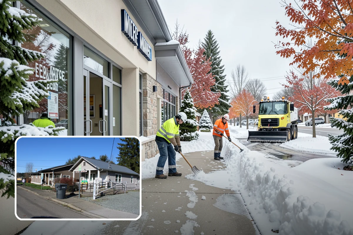 Office Parking Lot Snow Removal in South Prairie, Pierce County, WA - Early-morning clearing timed to beat the commute