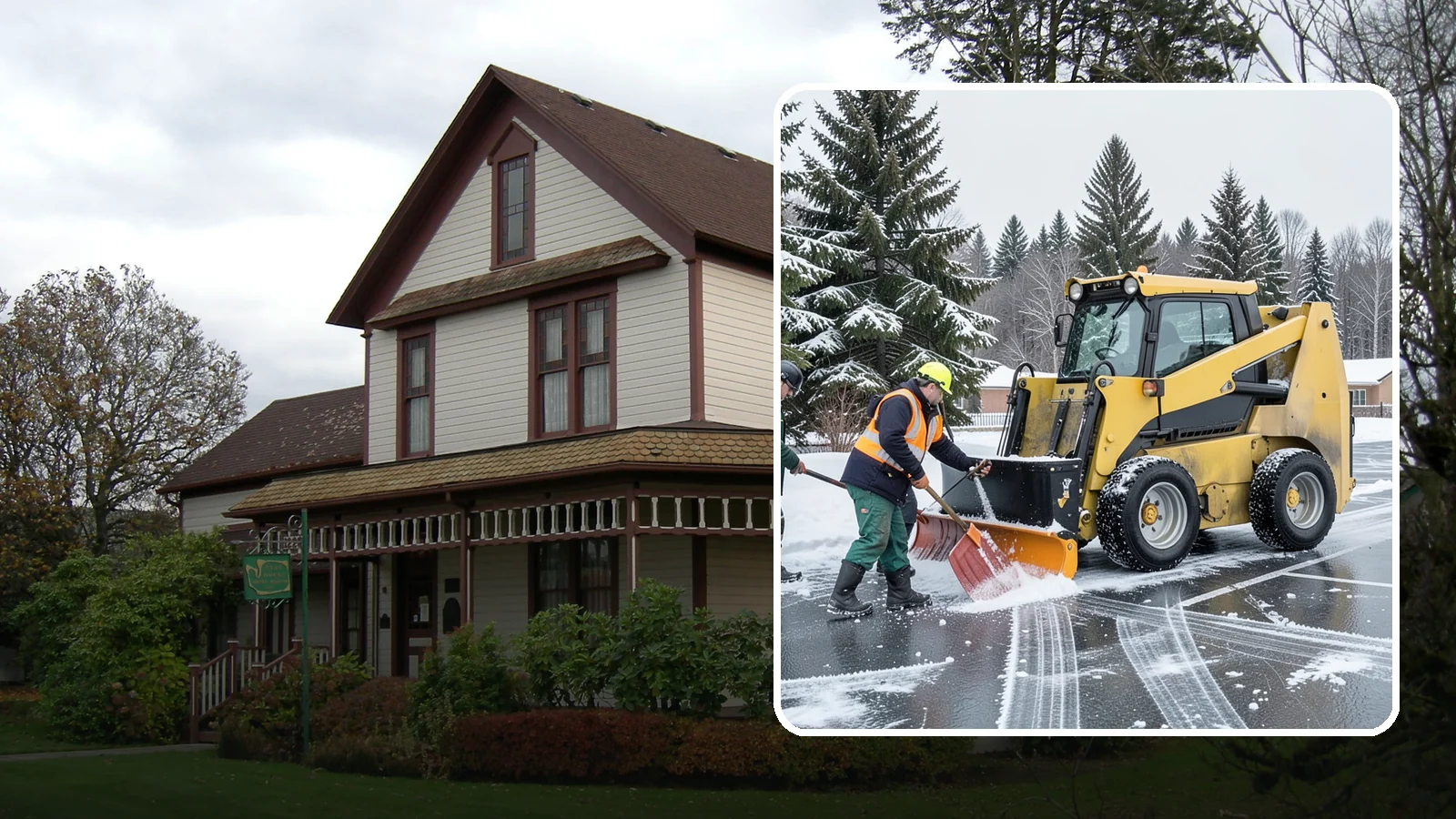 Office Parking Lot Snow Removal in Sumner, Pierce County, WA - Keep your office lot open and safe for arriving employees and clients when a rare Western Washington snowfall or ice event hits.
