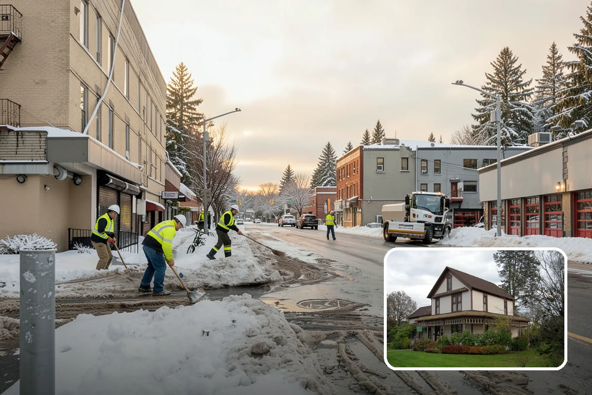 Office Parking Lot Snow Removal in Sumner, Pierce County, WA - Early-morning clearing timed to beat the commute