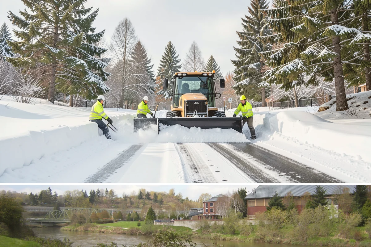 Office Parking Lot Snow Removal in Tukwila, King County, WA - Office lots need the most attention during December and January cold snaps when overnight temperatures dip below freezing after...