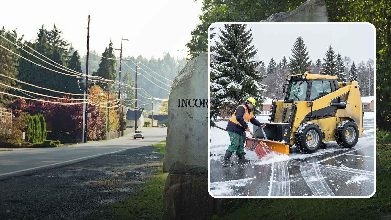 Office Parking Lot Snow Removal in Wilkeson, Pierce County, WA - Keep your office lot open and safe for arriving employees and clients when a rare Western Washington snowfall or ice event hits.