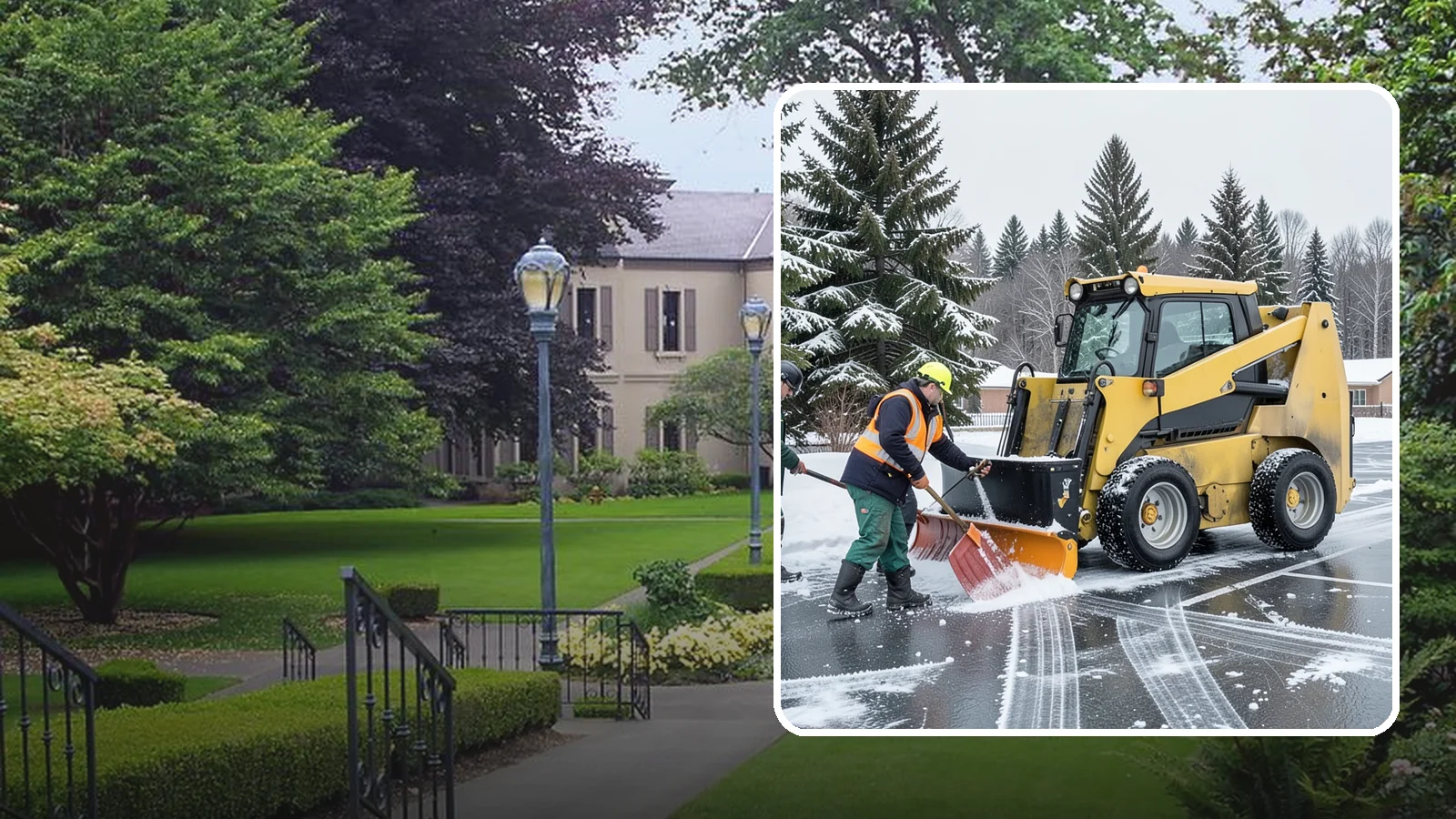 Office Parking Lot Snow Removal in Woodinville, King County, WA - Keep your office lot open and safe for arriving employees and clients when a rare Western Washington snowfall or ice event hits.
