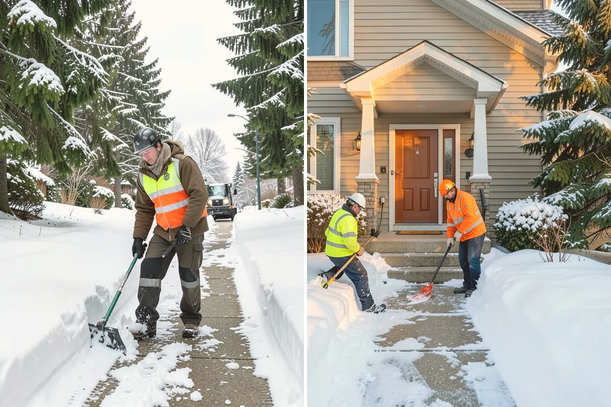 Office Snow Hauling in Algona, King County, WA - We review the lot with facilities and mark pile locations