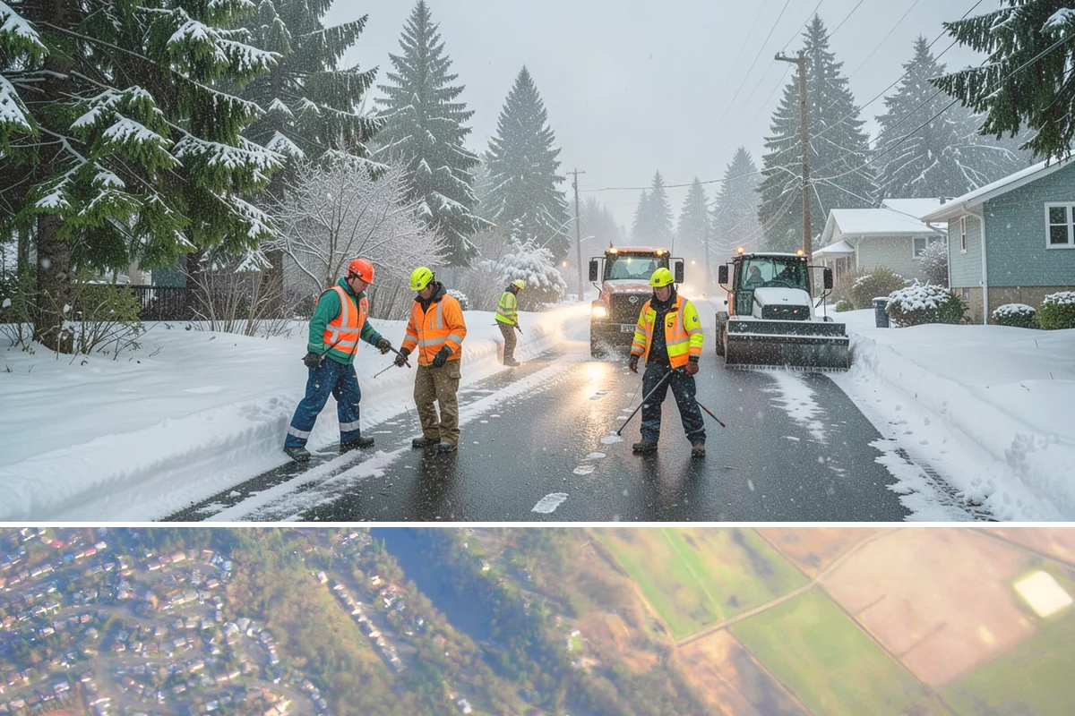 Office Snow Hauling in Algona, King County, WA - Office hauling is typically scheduled overnight after storms so lots are clear and fully usable by the start of the business day.