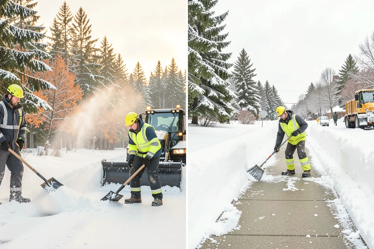 Office Snow Hauling in Anacortes, Skagit County, WA - We review the lot with facilities and mark pile locations
