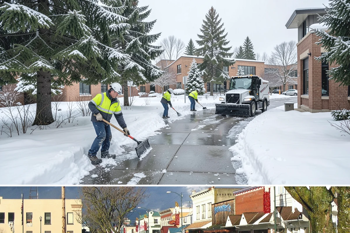 Office Snow Hauling in Arlington, Snohomish County, WA - Office hauling is typically scheduled overnight after storms so lots are clear and fully usable by the start of the business day.