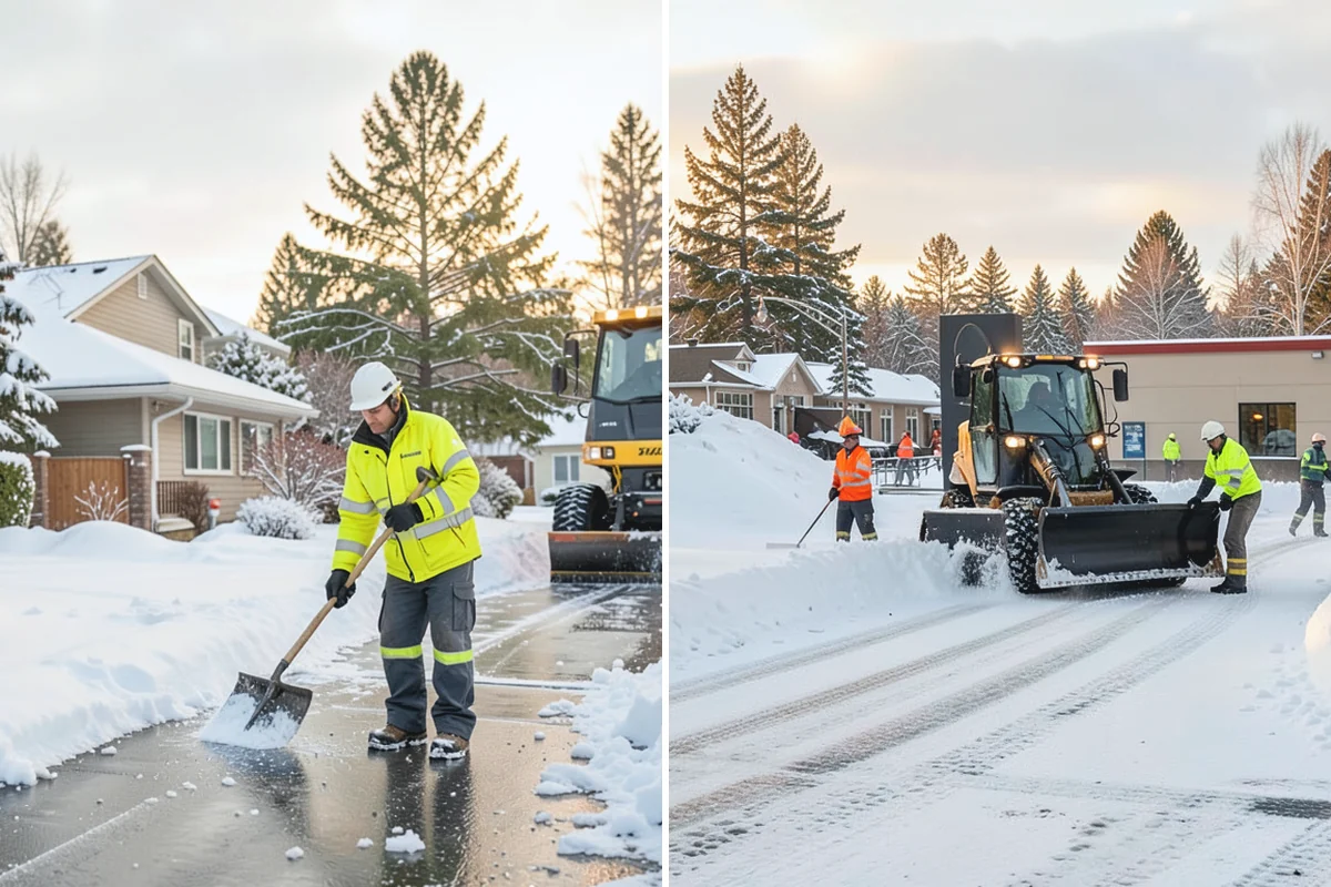 Office Snow Hauling in Auburn, King County, WA - We review the lot with facilities and mark pile locations