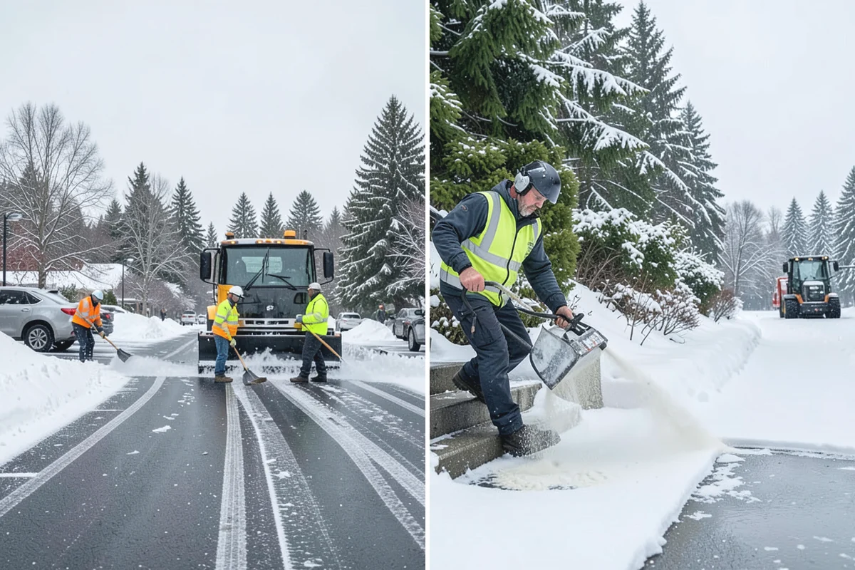 Office Snow Hauling in Beaux Arts Village, King County, WA - We review the lot with facilities and mark pile locations