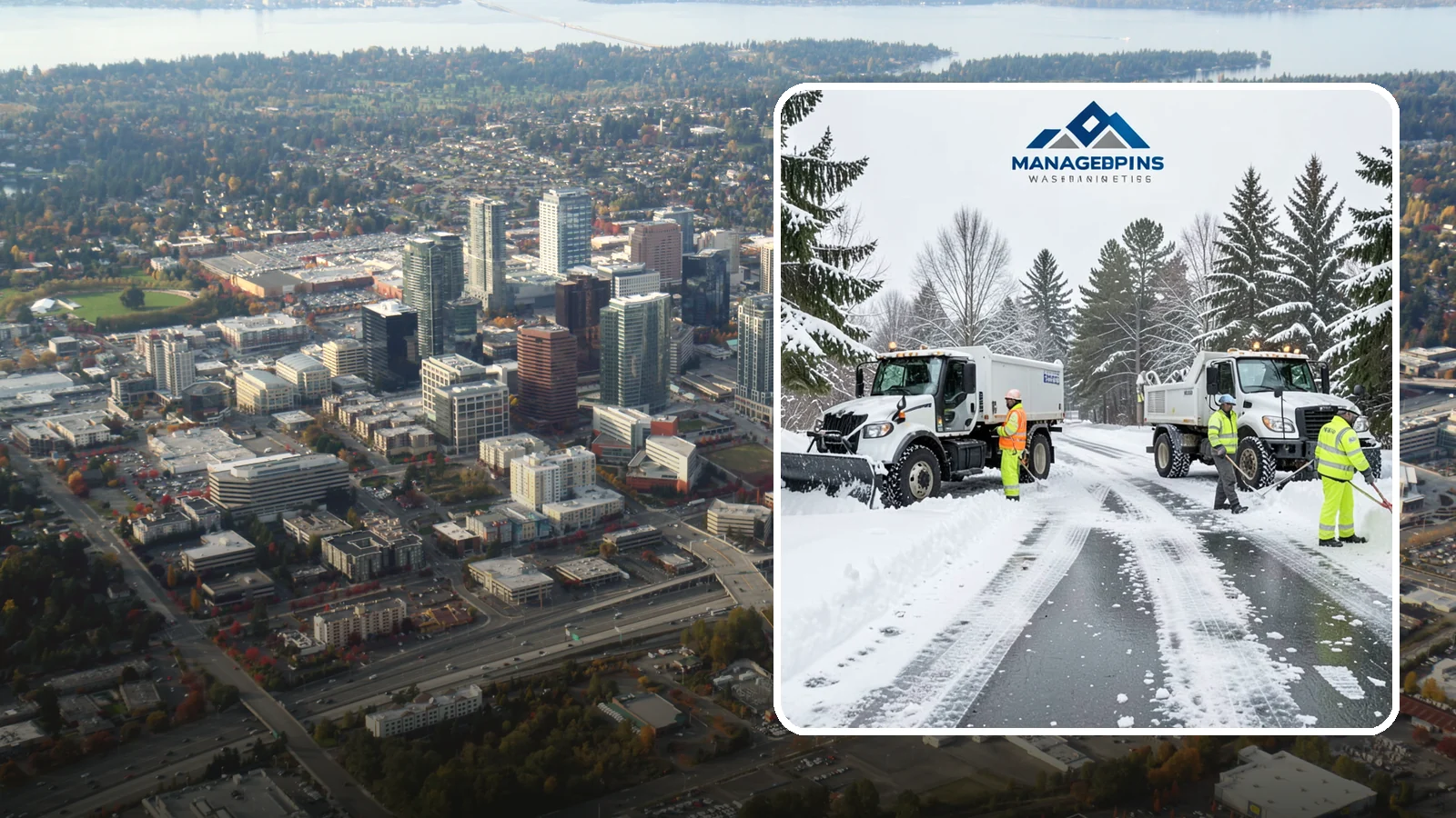 Office Snow Hauling in Bellevue, King County, WA - We remove and haul away snow from office parking and approaches so employees and visitors keep full, safe access.