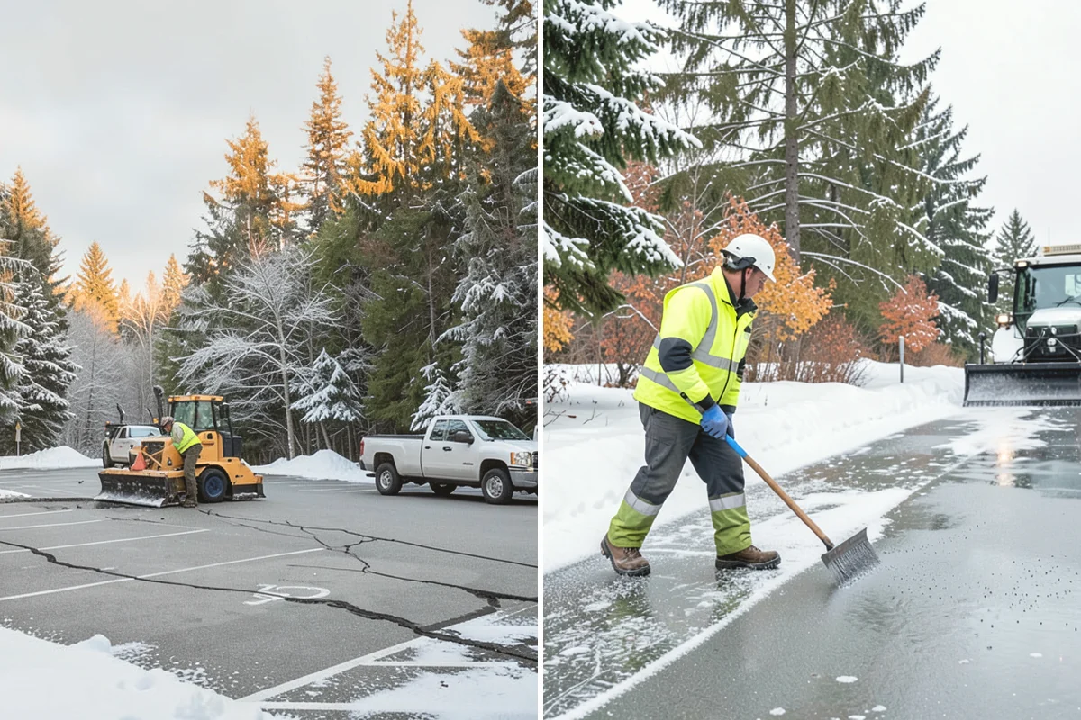 Office Snow Hauling in Black Diamond, King County, WA - We review the lot with facilities and mark pile locations