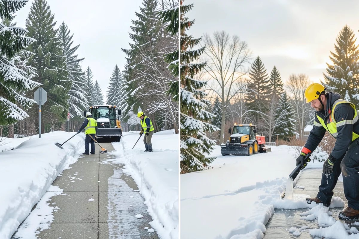 Office Snow Hauling in Bonney Lake, Pierce County, WA - We review the lot with facilities and mark pile locations
