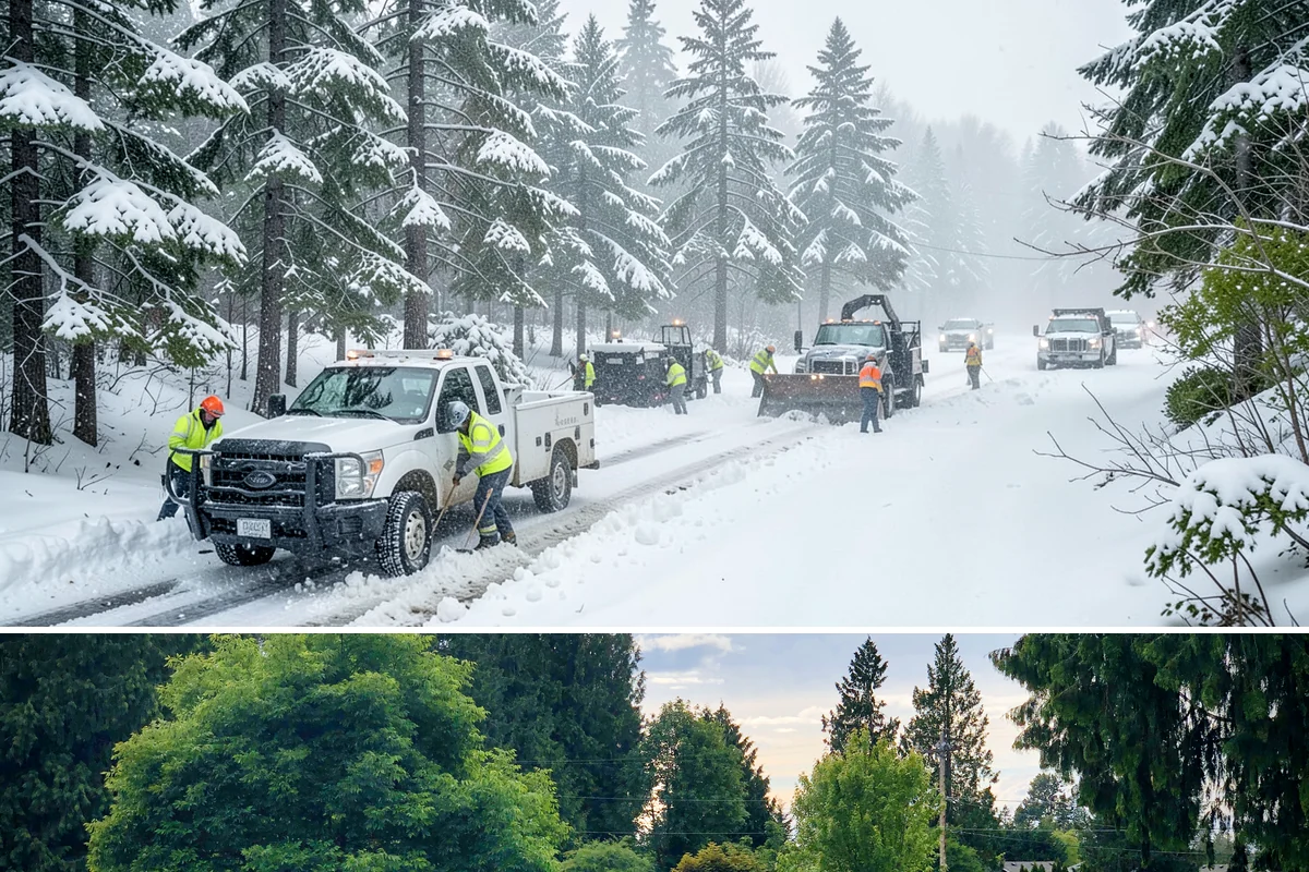 Office Snow Hauling in Bonney Lake, Pierce County, WA - Office hauling is typically scheduled overnight after storms so lots are clear and fully usable by the start of the business day.
