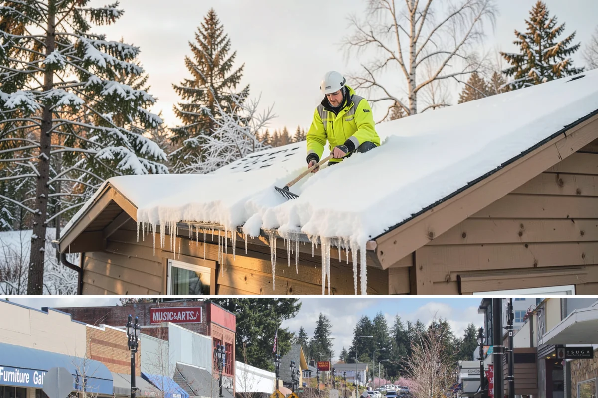 Office Snow Hauling in Bothell, King County, WA - Office hauling is typically scheduled overnight after storms so lots are clear and fully usable by the start of the business day.