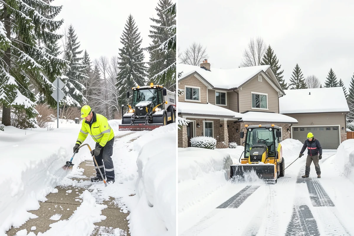 Office Snow Hauling in Burien, King County, WA - We review the lot with facilities and mark pile locations