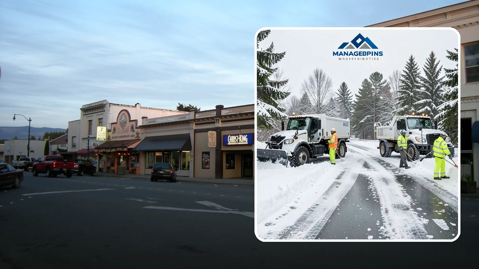 Office Snow Hauling in Burlington, Skagit County, WA - We remove and haul away snow from office parking and approaches so employees and visitors keep full, safe access.