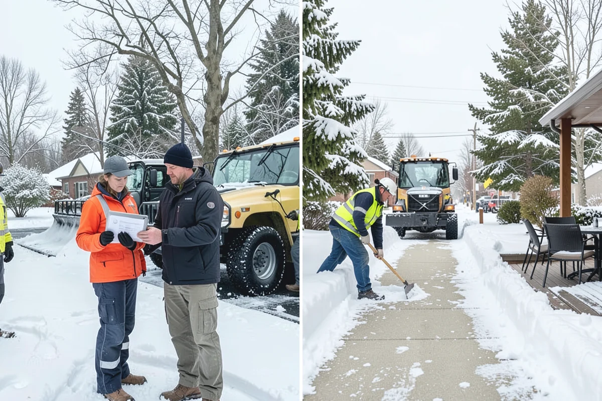 Office Snow Hauling in Des Moines, King County, WA - We review the lot with facilities and mark pile locations