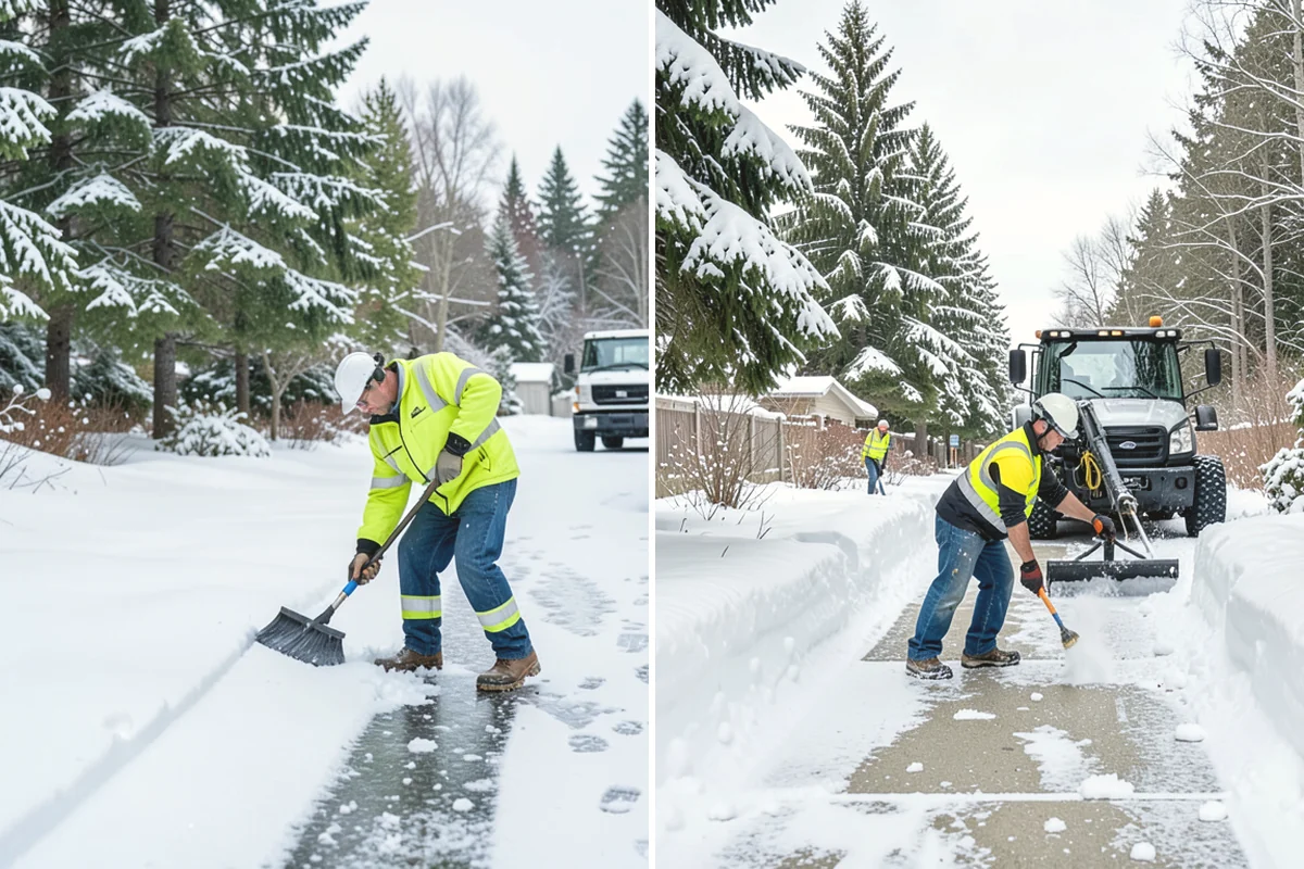 Office Snow Hauling in Edgewood, Pierce County, WA - We review the lot with facilities and mark pile locations