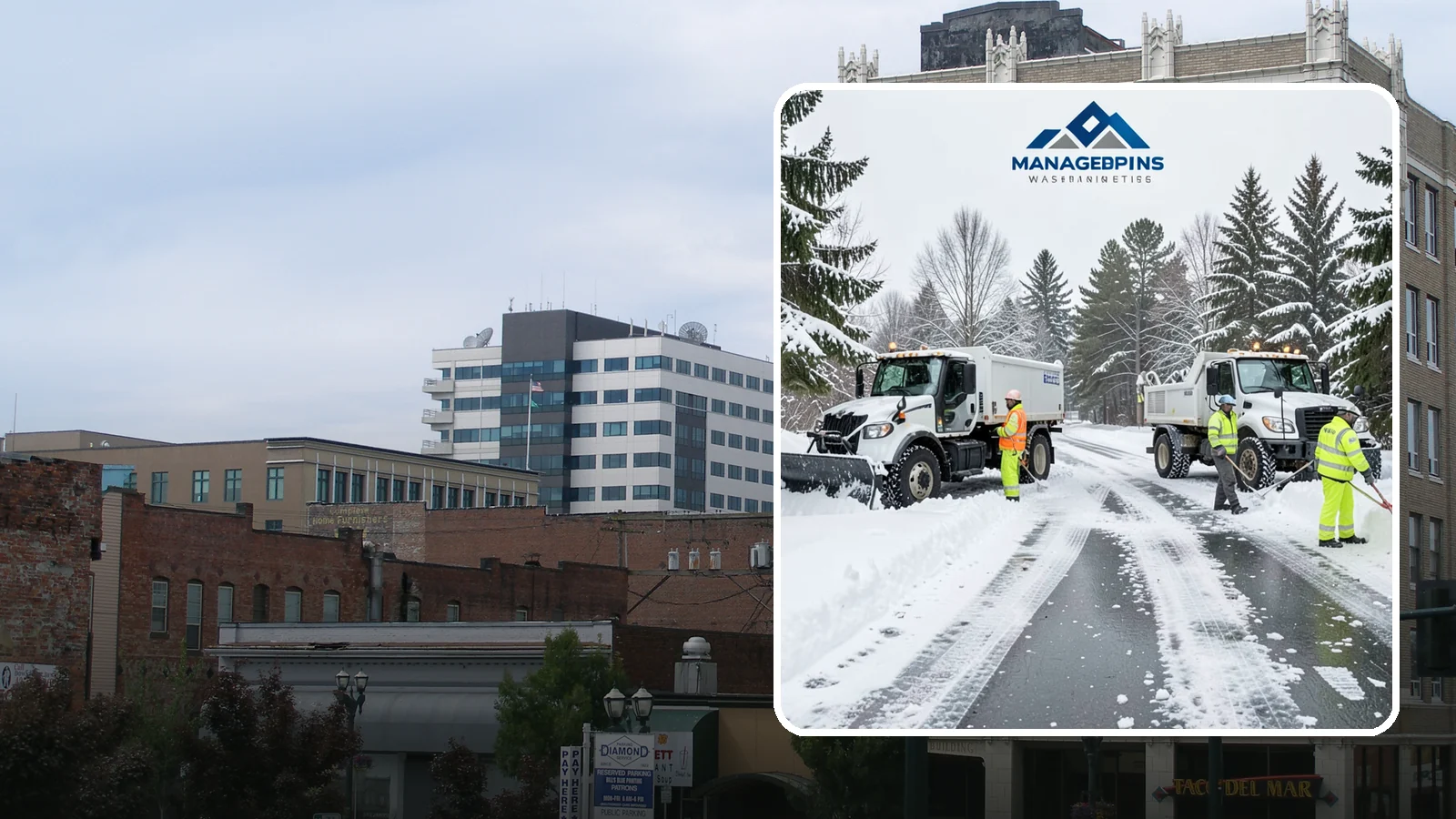Office Snow Hauling in Everett, Snohomish County, WA - We remove and haul away snow from office parking and approaches so employees and visitors keep full, safe access.