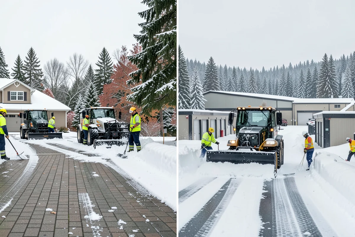 Office Snow Hauling in Federal Way, King County, WA - We review the lot with facilities and mark pile locations