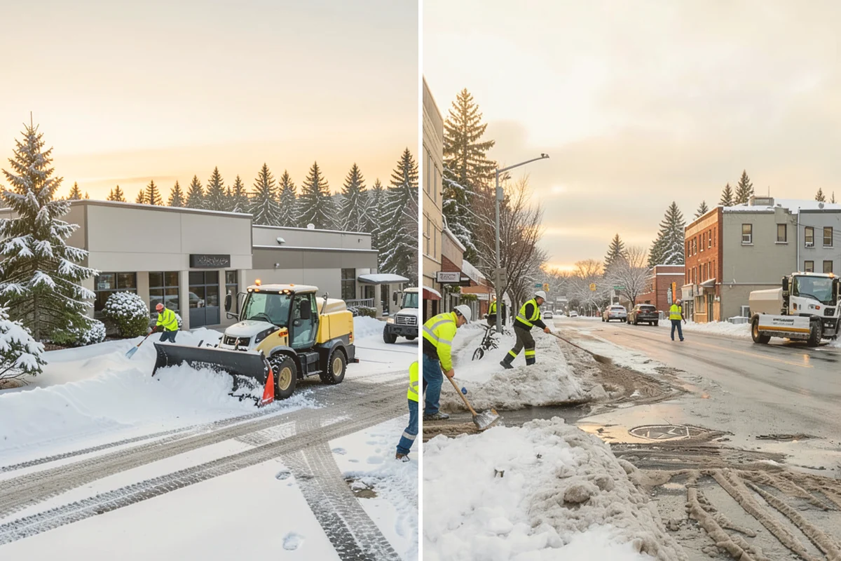 Office Snow Hauling in Fife, Pierce County, WA - We review the lot with facilities and mark pile locations