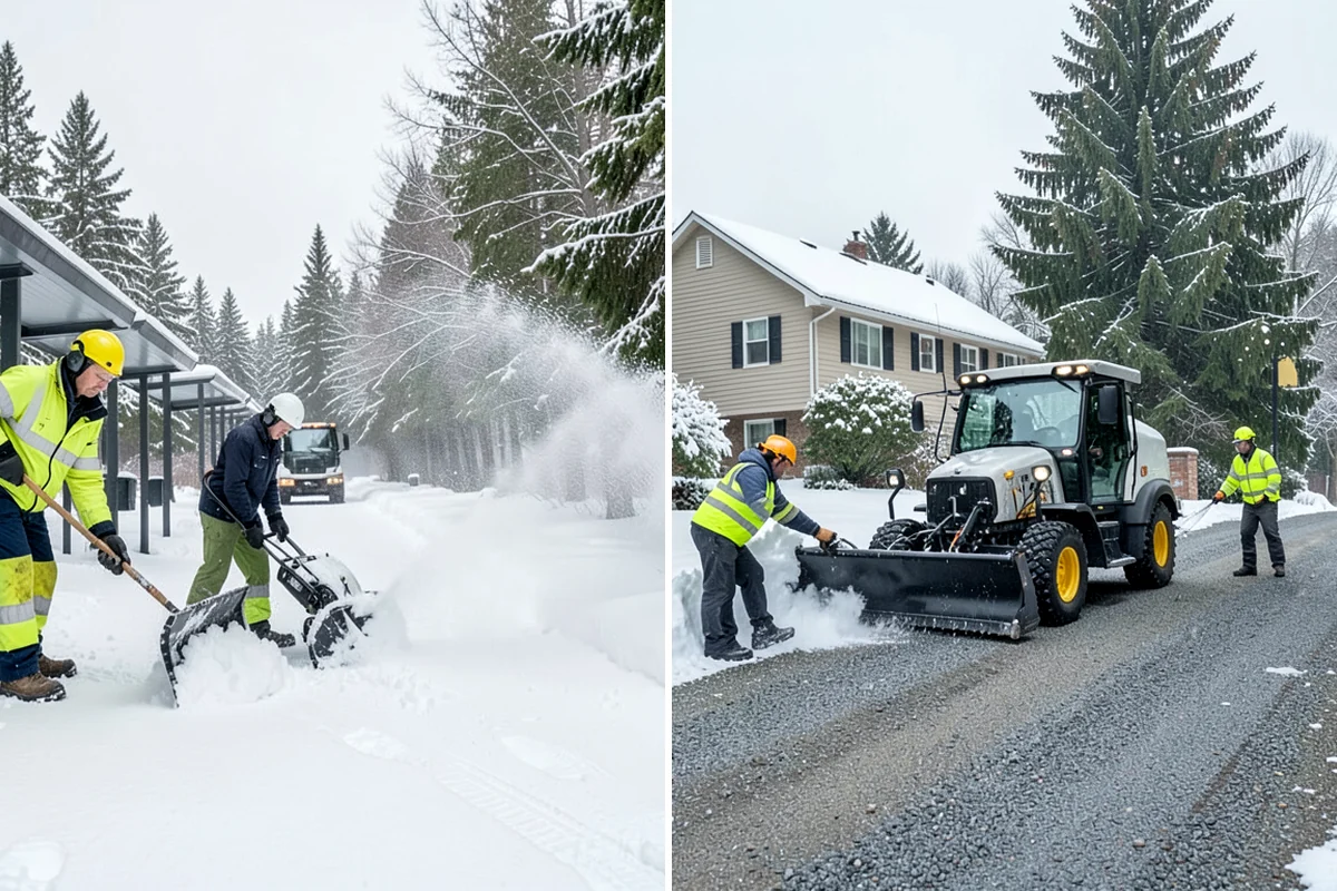 Office Snow Hauling in Fircrest, Pierce County, WA - We review the lot with facilities and mark pile locations