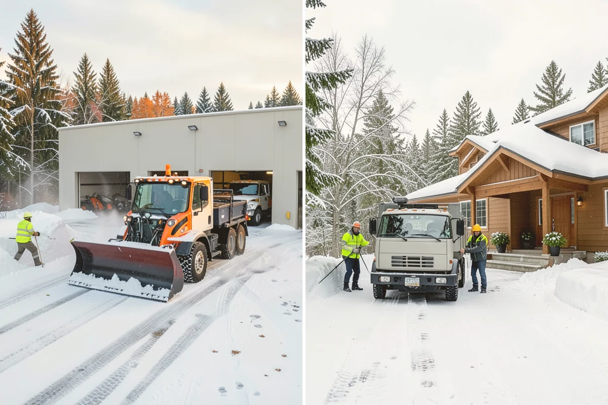 Office Snow Hauling in Index, Snohomish County, WA - We review the lot with facilities and mark pile locations