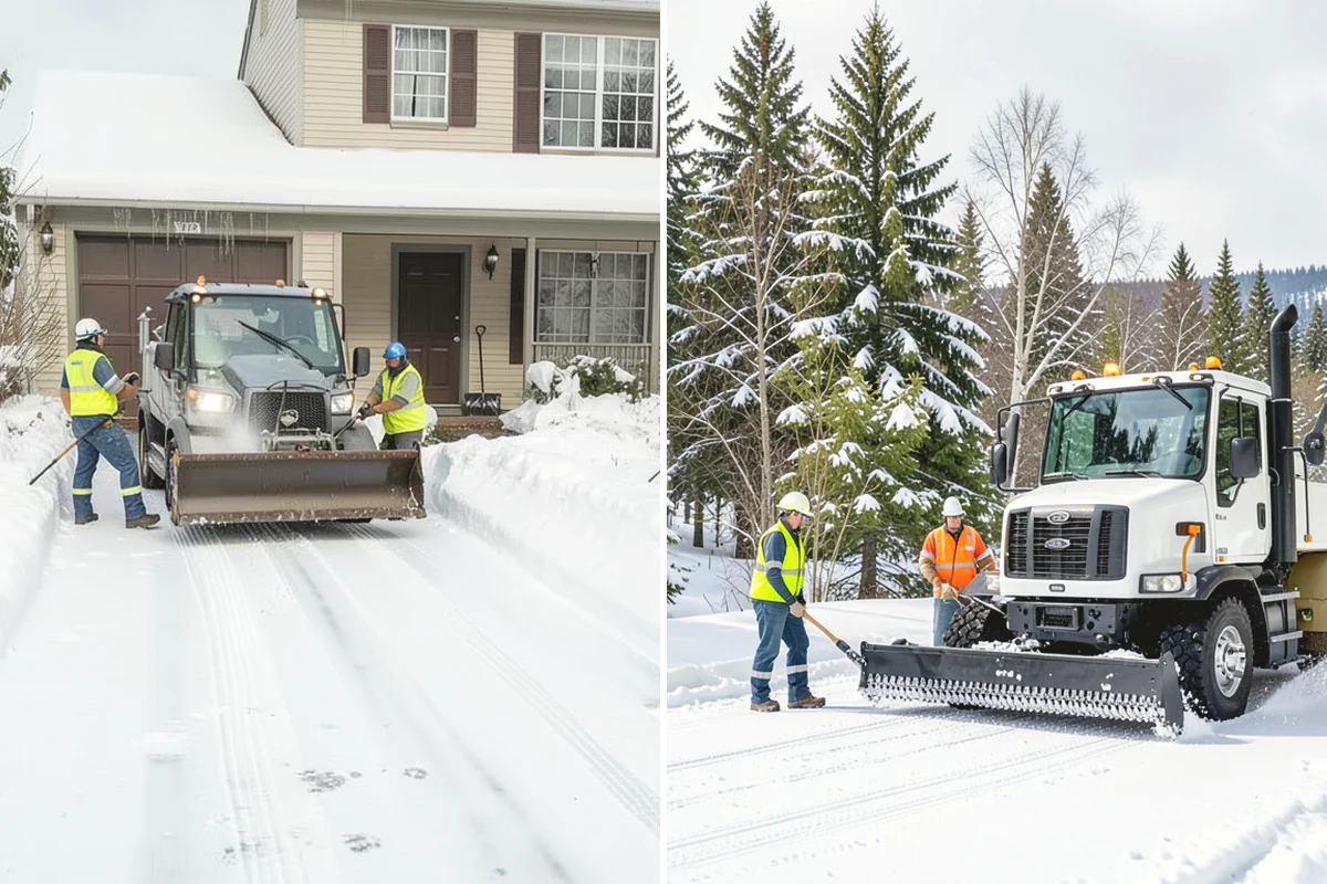 Office Snow Hauling in Issaquah, King County, WA - We review the lot with facilities and mark pile locations