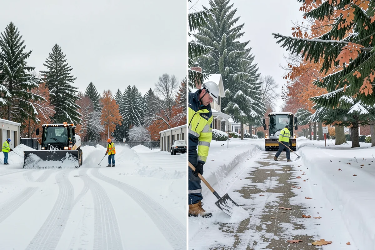 Office Snow Hauling in Kenmore, King County, WA - We review the lot with facilities and mark pile locations