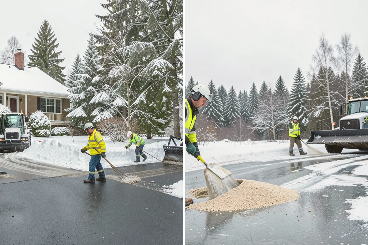 Office Snow Hauling in Kent, King County, WA - We review the lot with facilities and mark pile locations