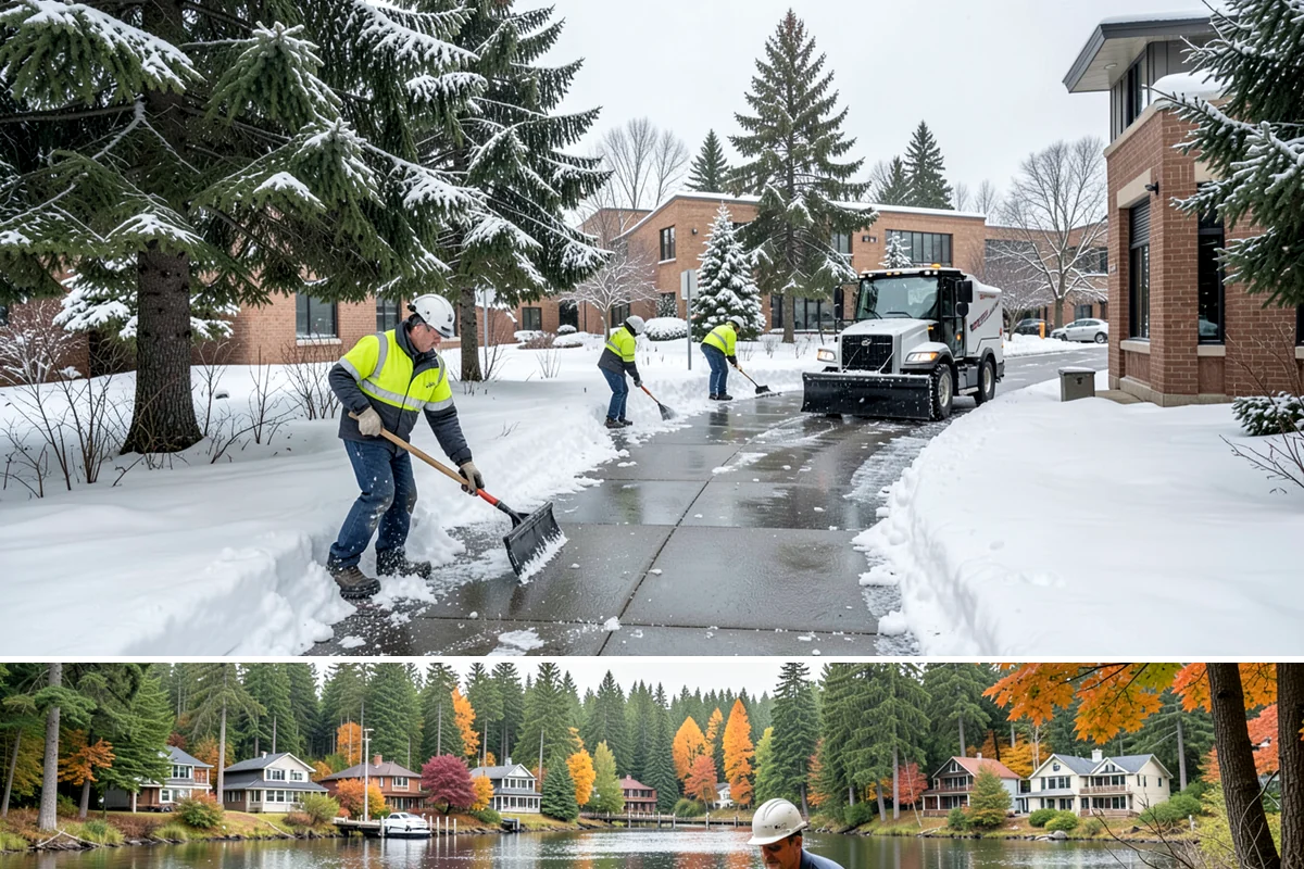 Office Snow Hauling in La Conner, Skagit County, WA - Office hauling is typically scheduled overnight after storms so lots are clear and fully usable by the start of the business day.