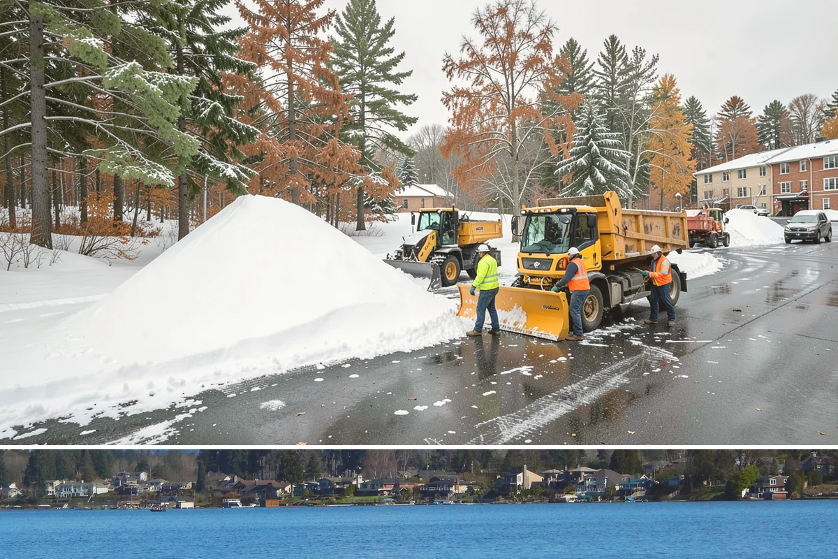 Office Snow Hauling in Lake Stevens, Snohomish County, WA - Office hauling is typically scheduled overnight after storms so lots are clear and fully usable by the start of the business day.
