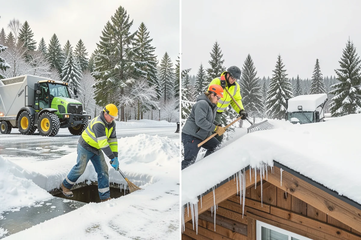 Office Snow Hauling in Lynnwood, Snohomish County, WA - We review the lot with facilities and mark pile locations