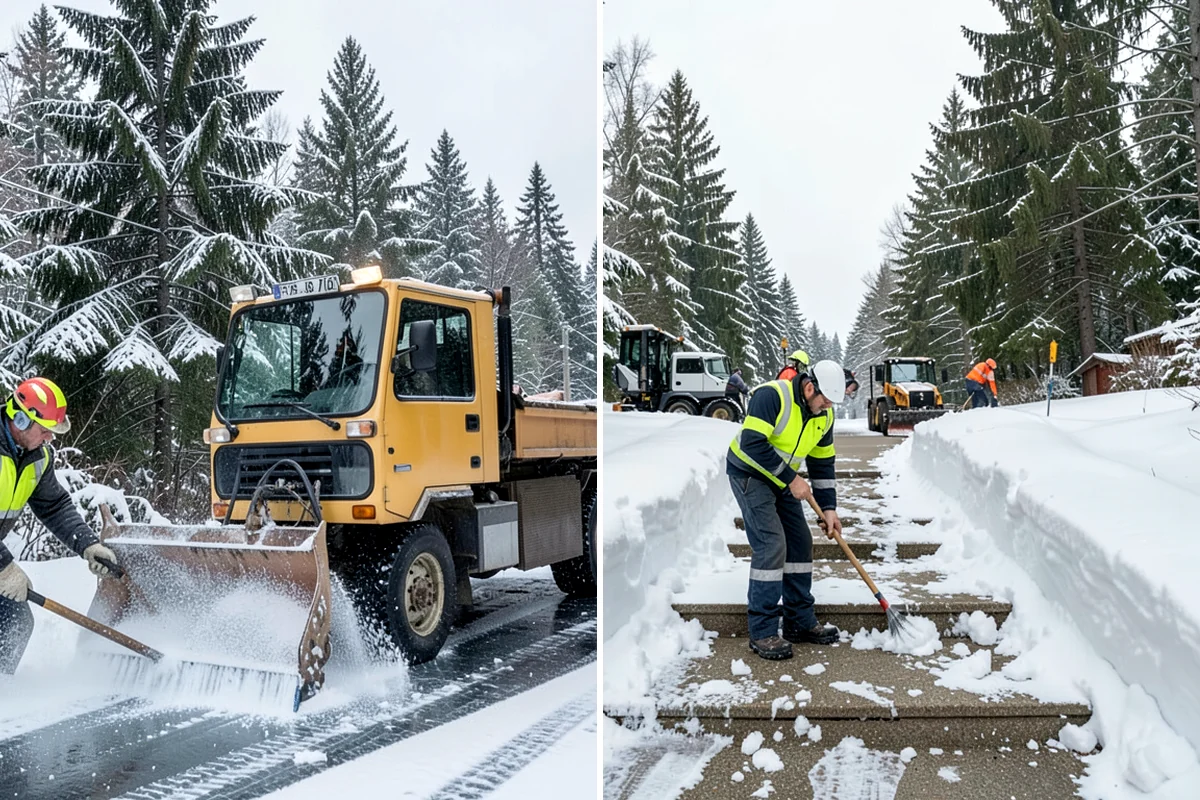 Office Snow Hauling in Maple Valley, King County, WA - We review the lot with facilities and mark pile locations