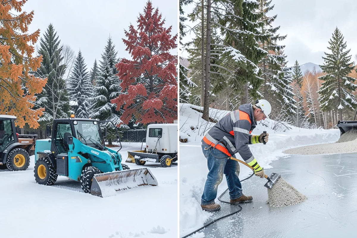 Office Snow Hauling in Medina, King County, WA - We review the lot with facilities and mark pile locations