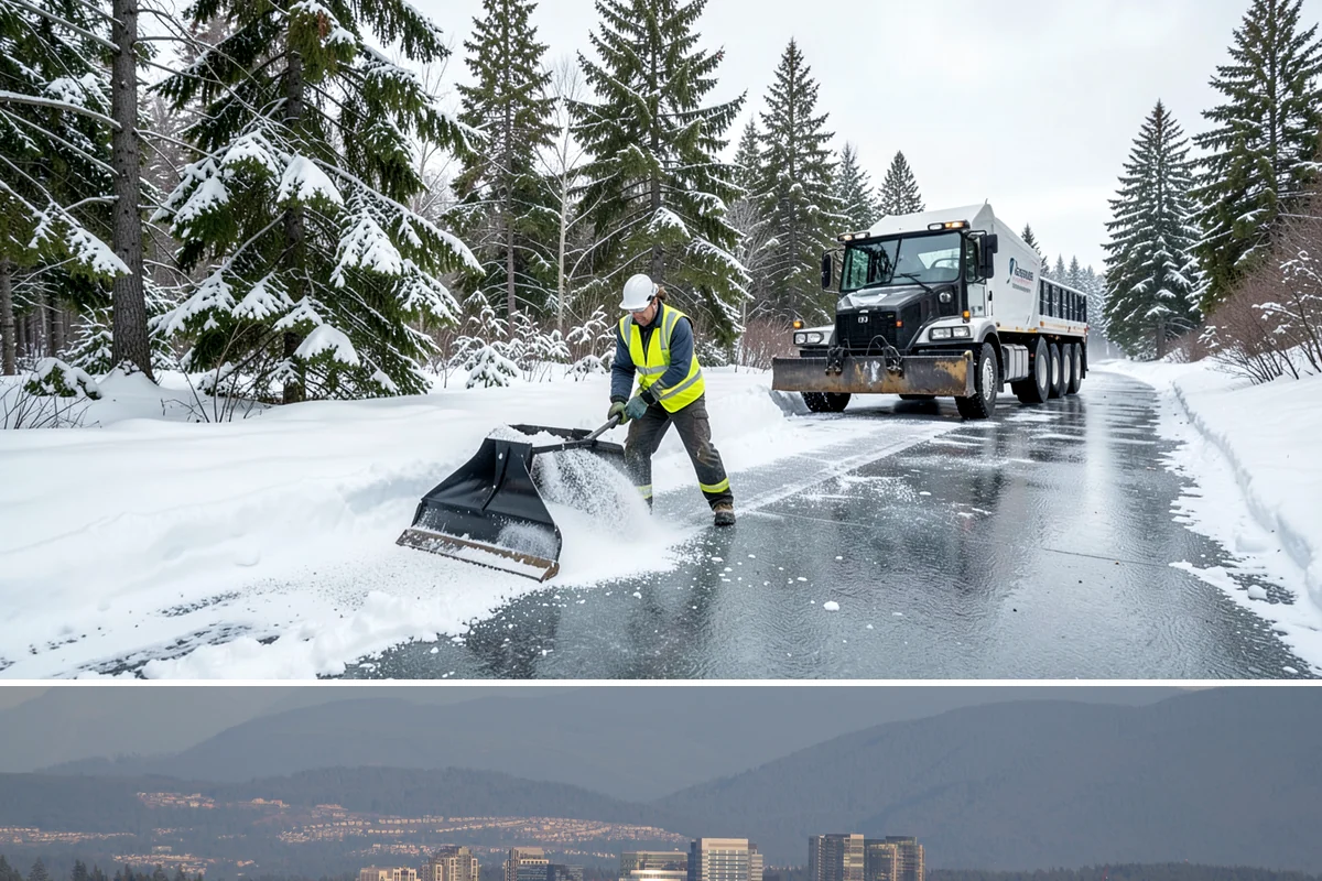 Office Snow Hauling in Medina, King County, WA - Office hauling is typically scheduled overnight after storms so lots are clear and fully usable by the start of the business day.