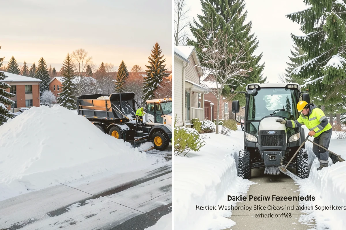 Office Snow Hauling in Milton, King County, WA - We review the lot with facilities and mark pile locations