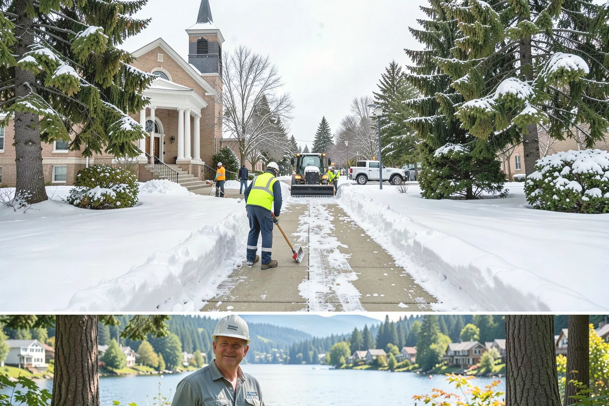 Office Snow Hauling in Milton, King County, WA - Office hauling is typically scheduled overnight after storms so lots are clear and fully usable by the start of the business day.